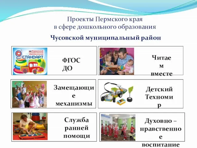 Проекты Пермского края в сфере дошкольного образования Чусовской муниципальный район