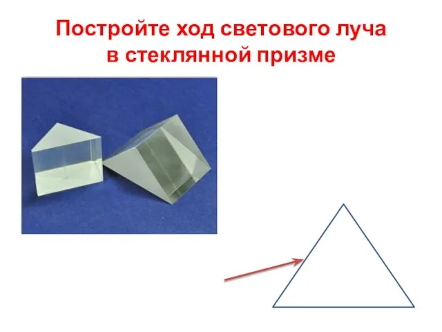 Постройте ход светового луча в стеклянной призме