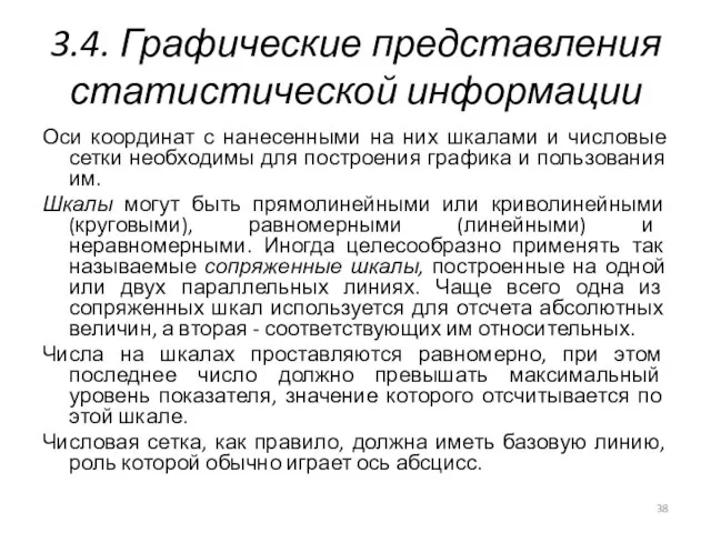 3.4. Графические представления статистической информации Оси координат с нанесенными на них шкалами