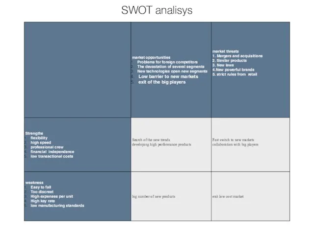 SWOT analisys