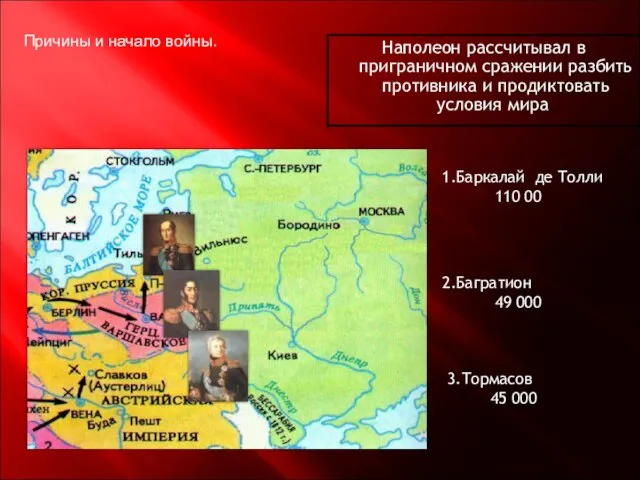 Наполеон рассчитывал в приграничном сражении разбить противника и продиктовать условия мира. Причины