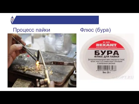 Процесс пайки Флюс (бура)