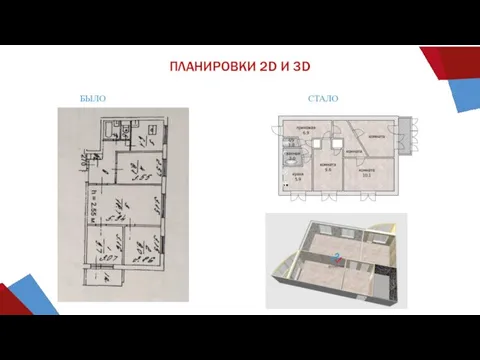 ПЛАНИРОВКИ 2D И 3D БЫЛО СТАЛО