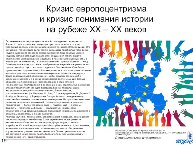 Кризис европоцентризма и кризис понимания истории на рубеже ХХ – ХХ веков