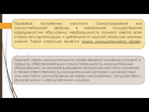 Правовое положение местного самоуправления как самостоятельной формы в механизме осуществления народовластия обусловило