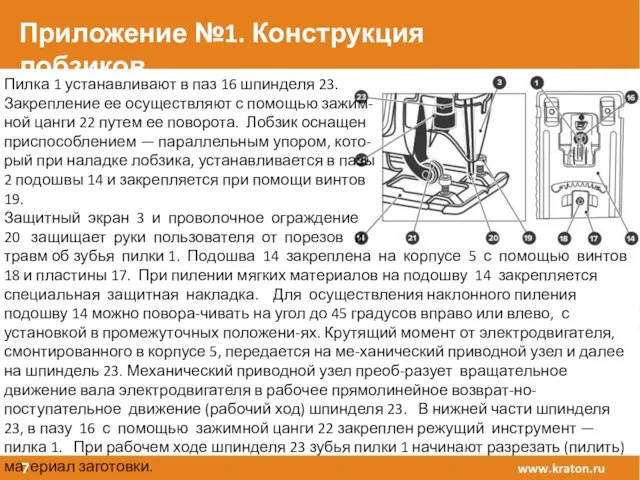 Экономичность: Пилка 1 устанавливают в паз 16 шпинделя 23. Закрепление ее осуществляют