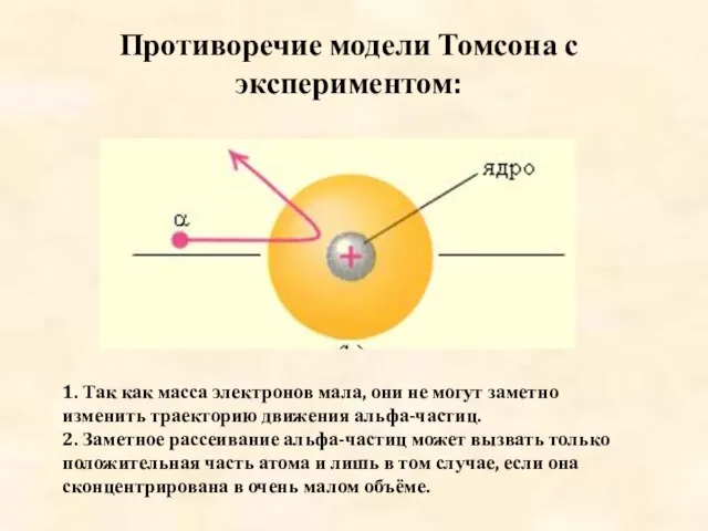 1. Так как масса электронов мала, они не могут заметно изменить траекторию