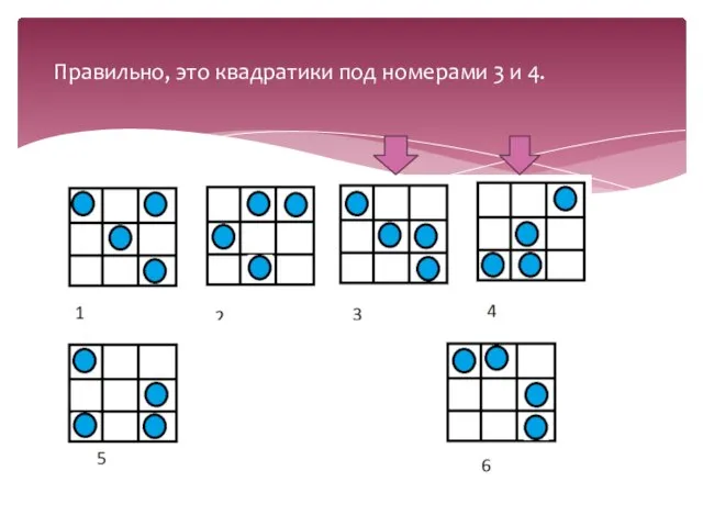 Правильно, это квадратики под номерами 3 и 4.