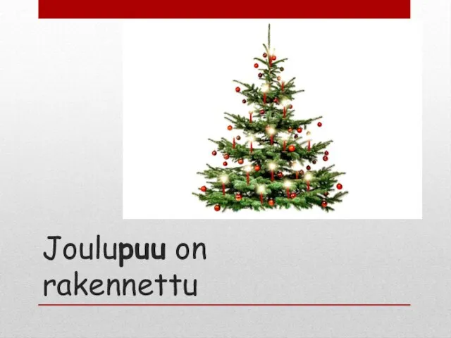 Joulupuu on rakennettu