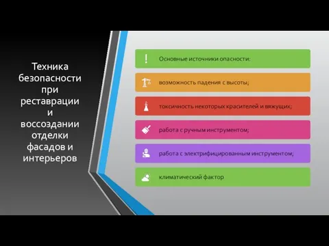 Техника безопасности при реставрации и воссоздании отделки фасадов и интерьеров