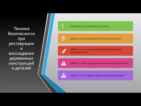 Техника безопасности при реставрации и воссоздании деревянных конструкций и деталей