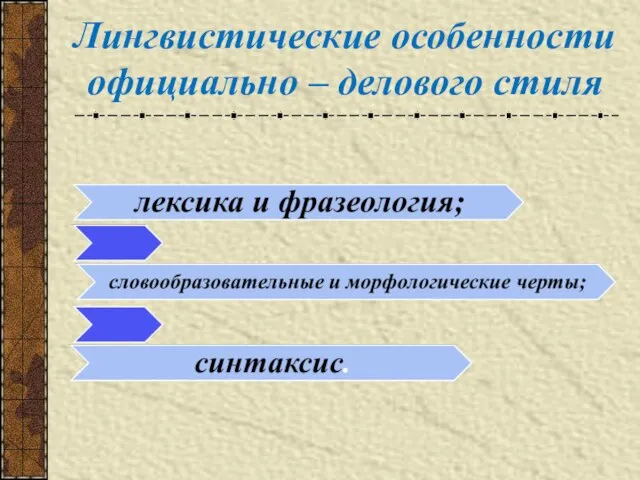 Лингвистические особенности официально – делового стиля