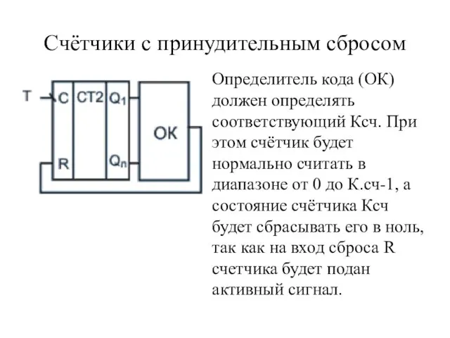 Счётчики с принудительным сбросом Определитель кода (ОК) должен определять соответствующий Ксч. При