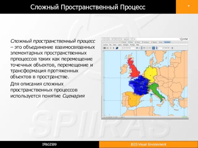 Сложный Пространственный Процесс Сложный пространственный процесс – это объединение взаимосвязанных элементарных пространственных