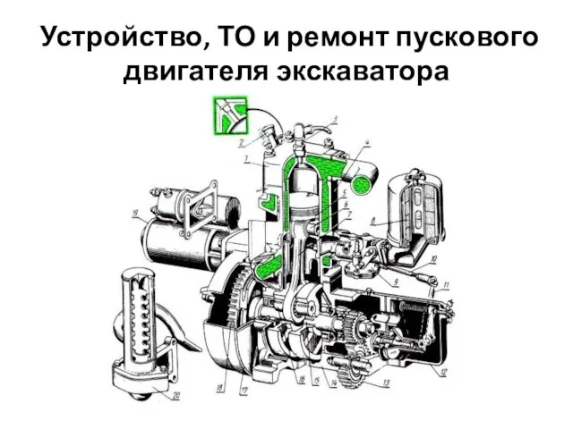 Устройство, ТО и ремонт пускового двигателя экскаватора