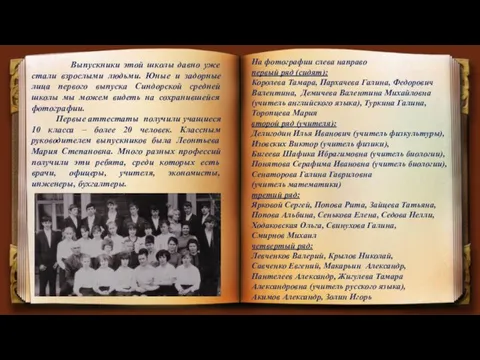 Выпускники этой школы давно уже стали взрослыми людьми. Юные и задорные лица