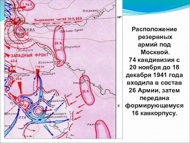 Расположение резервных армий под Москвой. 74 кавдивизия с 20 ноября до 18