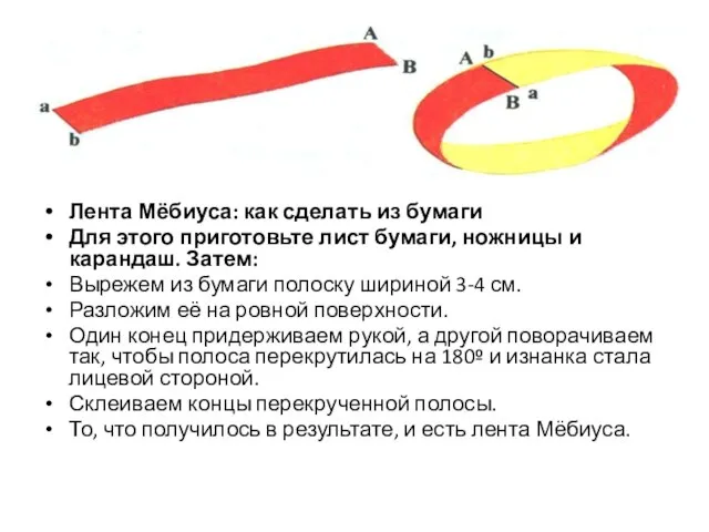 Лента Мёбиуса: как сделать из бумаги Для этого приготовьте лист бумаги, ножницы