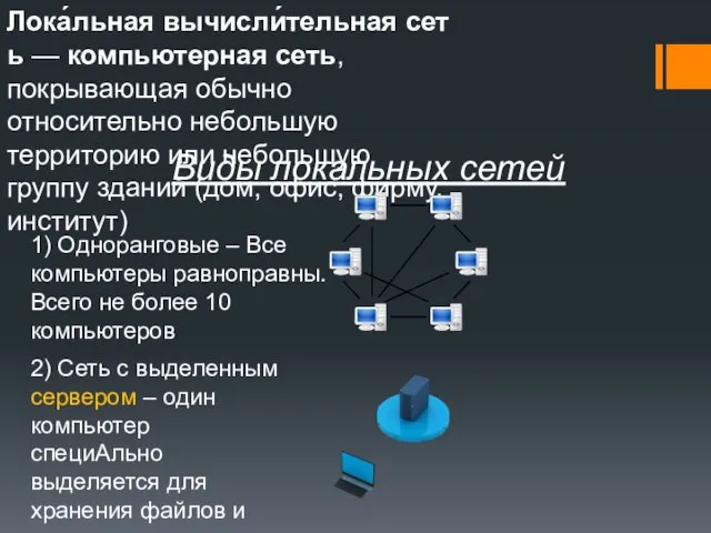 Лока́льная вычисли́тельная сеть — компьютерная сеть, покрывающая обычно относительно небольшую территорию или