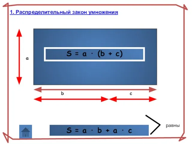 b c a S = a · b + a · c