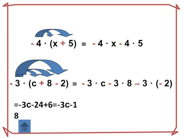 - 4 · (x + 5) = - 4 · x -