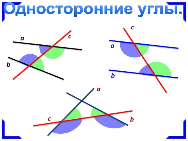 a b c a b c a b c Односторонние углы.