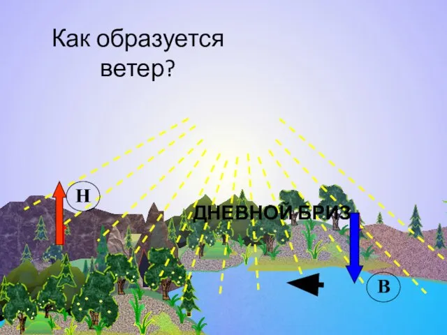 Как образуется ветер? Н В ДНЕВНОЙ БРИЗ