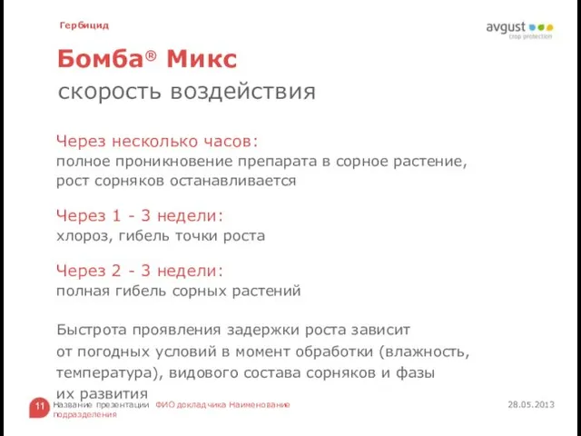 Бомба® Микс 28.05.2013 Название презентации ФИО докладчика Наименование подразделения Через несколько часов: