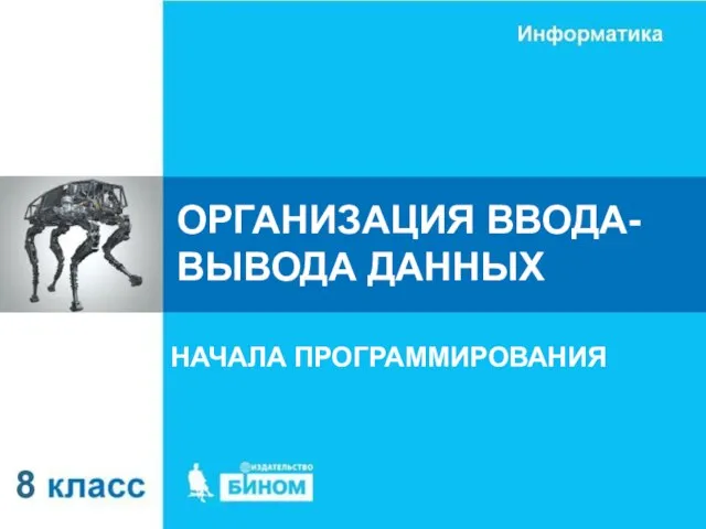 ОРГАНИЗАЦИЯ ВВОДА-ВЫВОДА ДАННЫХ НАЧАЛА ПРОГРАММИРОВАНИЯ