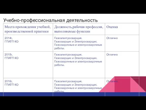 Учебно-профессиональная деятельность