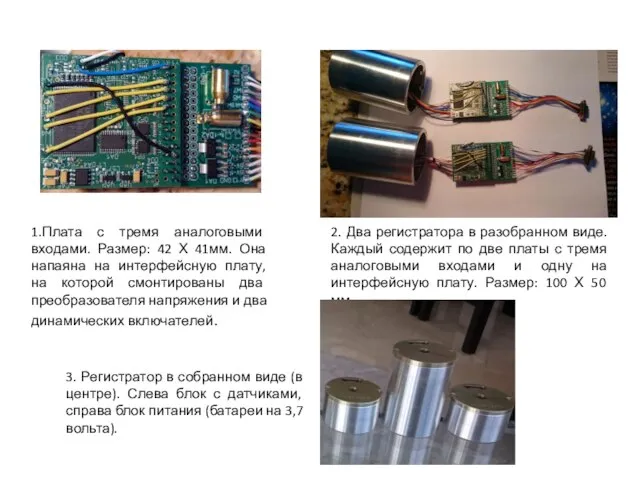 1.Плата с тремя аналоговыми входами. Размер: 42 Х 41мм. Она напаяна на