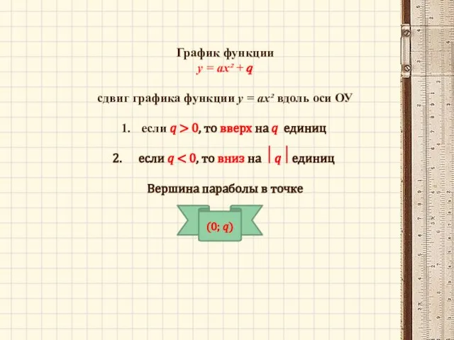 График функции у = ах² + ? сдвиг графика функции у =