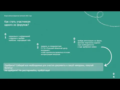 Всероссийская форумная кампания 2021 года Как стать участником одного из форумов? ознакомься