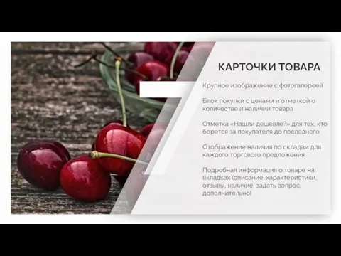 КАРТОЧКИ ТОВАРА Крупное изображение с фотогалереей Блок покупки с ценами и отметкой