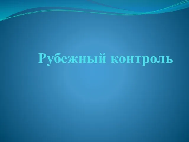 Рубежный контроль