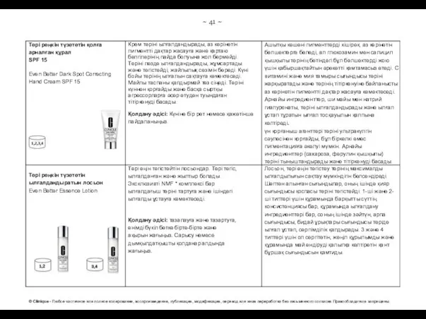 ~ 41 ~ © Clinique - Любое частичное или полное копирование, воспроизведение,