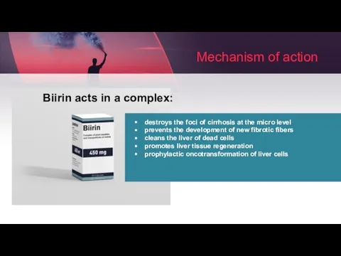 Mechanism of action Biirin acts in a complex: destroys the foci of