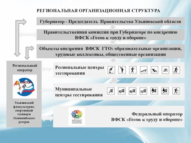 РЕГИОНАЛЬНАЯ ОРГАНИЗАЦИОННАЯ СТРУКТУРА Губернатор - Председатель Правительства Ульяновской области Правительственная комиссия при