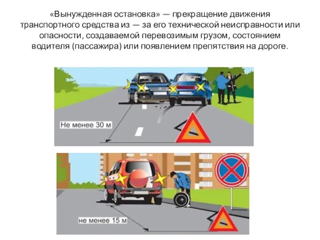 «Вынужденная остановка» — прекращение движения транспортного средства из — за его технической