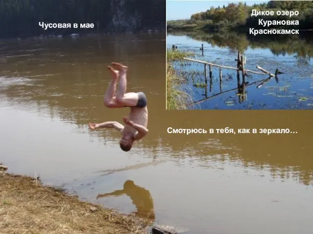 Дикое озеро Курановка Краснокамск Чусовая в мае Смотрюсь в тебя, как в зеркало…