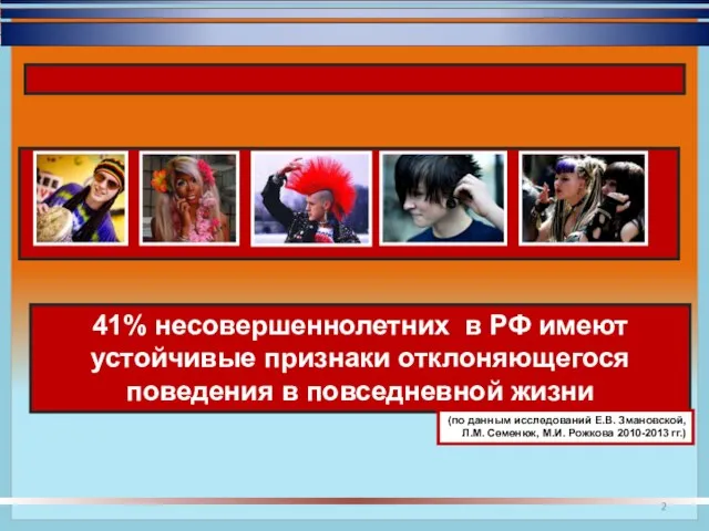 41% несовершеннолетних в РФ имеют устойчивые признаки отклоняющегося поведения в повседневной жизни