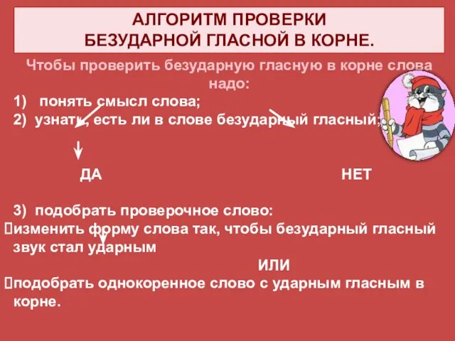 Чтобы проверить безударную гласную в корне слова надо: 1) понять смысл слова;