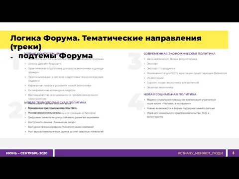 Логика Форума. Тематические направления (треки) и подтемы Форума 1 НОВЫЕ КОМПЕТЕНЦИИ 500