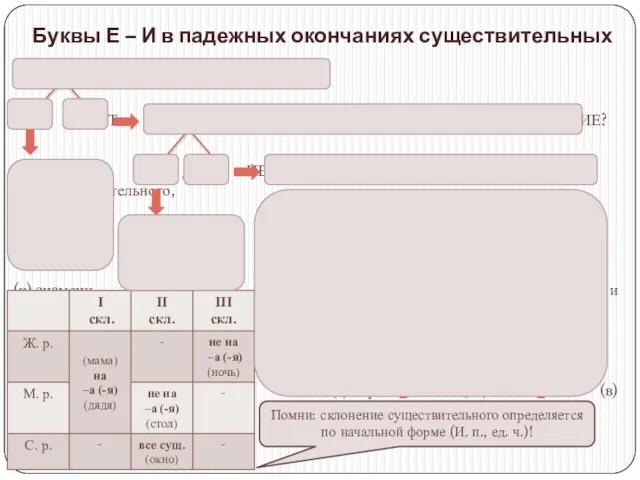 Буквы Е – И в падежных окончаниях существительных 1. Это существительное разносклоняемое?