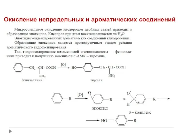 Окисление непредельных и ароматических соединений