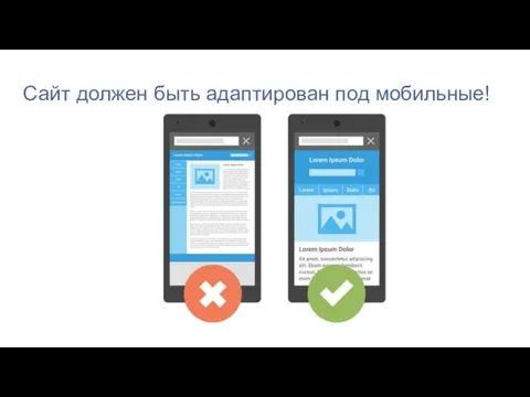 Сайт должен быть адаптирован под мобильные!