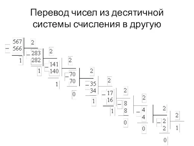 Перевод чисел из десятичной системы счисления в другую