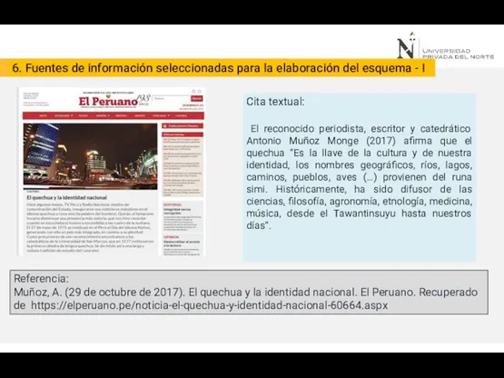 6. Fuentes de información seleccionadas para la elaboración del esquema - I