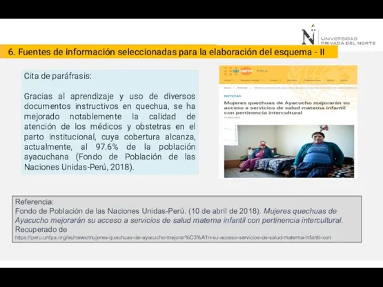 6. Fuentes de información seleccionadas para la elaboración del esquema - II