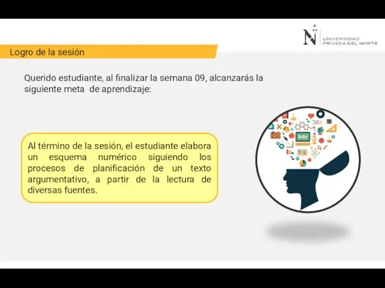 Al término de la sesión, el estudiante elabora un esquema numérico siguiendo